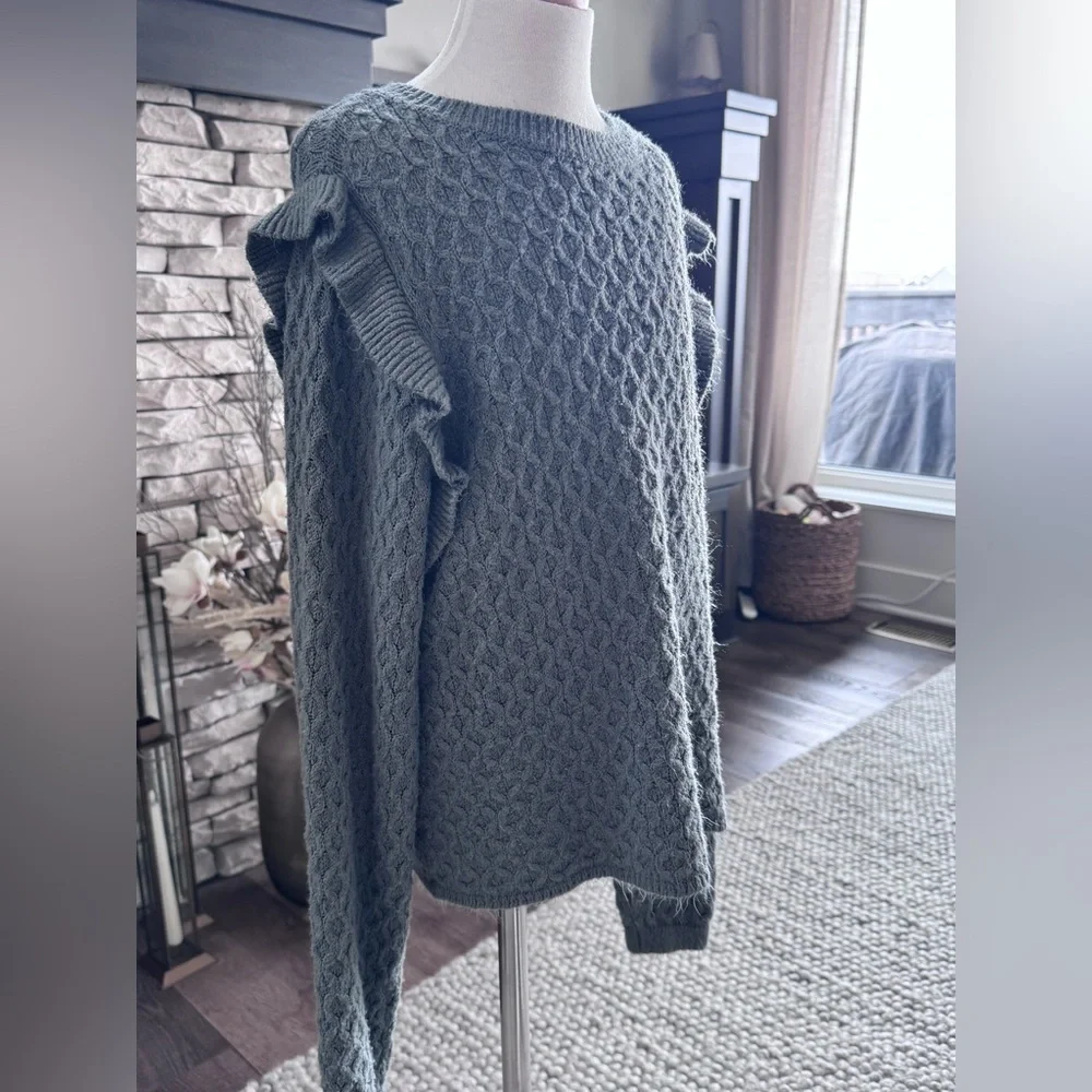Rylee + Cru Cable Knit Sweater - Soft Green - 10-12Y